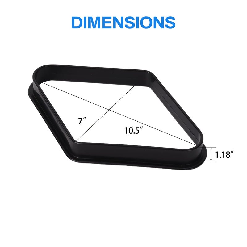GSE Games & Sports Expert Black Plastic Billiard 8-Ball Triangle Racks or 9-Ball Diamond Pool Ball Racks Fit Standard 2-1/4" Billiard Pool Balls (9 Ball Diamond) - Image 3